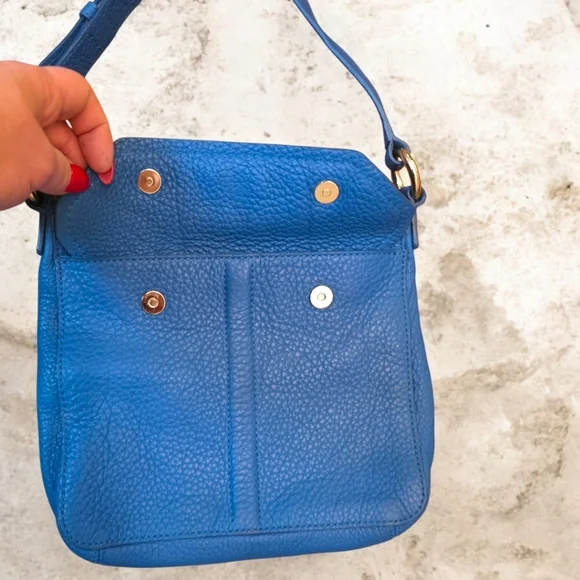 Cole Haan Lagoon Blue Pebbled Leather Crossbody Bag - Picture 2 of 11